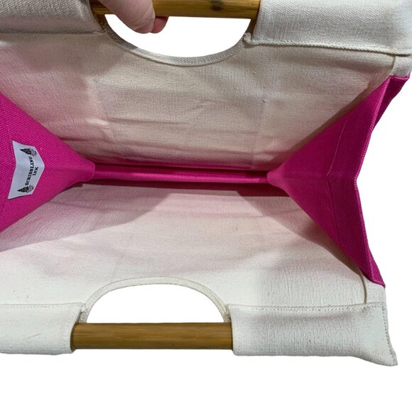 Scribbling Ink Sturdy Cotton Canvas Bamboo Handled Bags - Picture 7 of 8